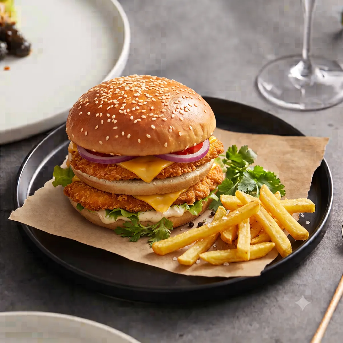 Double Chicken Burger